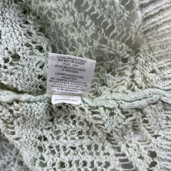 Joseph A Top Sz Large Crochet Mint Green Cotton Boho Coquette Open Knit Sweater - Picture 10 of 12